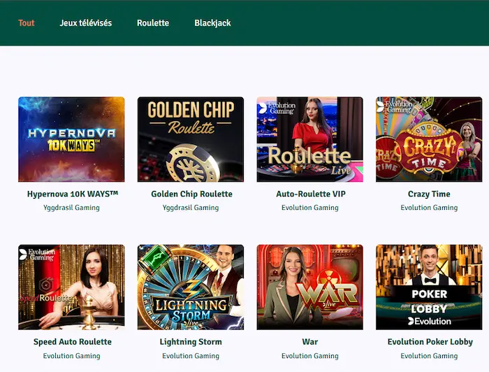 Staxino Casino Jeux