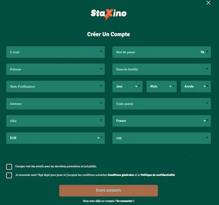 Staxino Casino Connexion